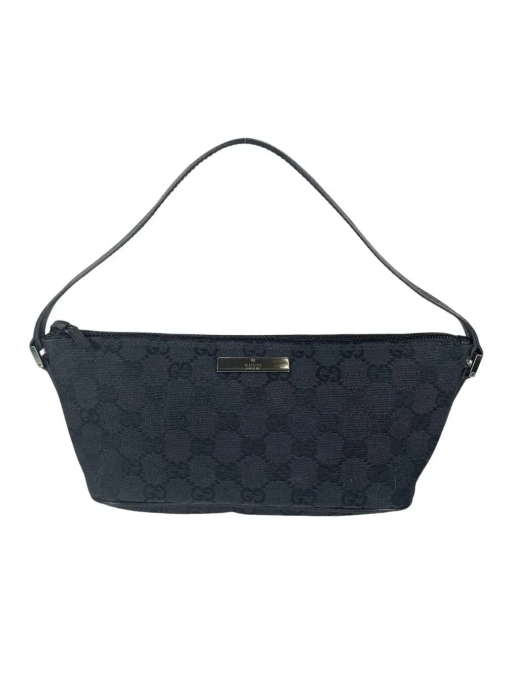Gucci Pouch Handbag GG Canvas Black